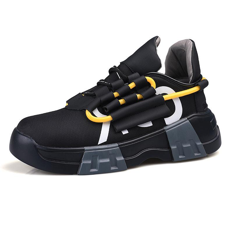 Spring and Autumn Large Size Outdoor Sports Running Shoes Platform Sole Harajuku Style Medium Help Lace-up Casual Board Shoes