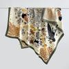 130*130Cm Oversized Animal Floral Printed Square Scarf Soft Thin Smooth Silk Shawl Leisure Style Windproof Sunscreen Head Wrap