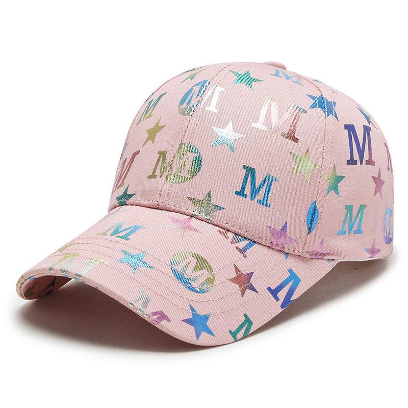 Hat Female Letter M Colorful Duck Tongue Hat Versatile Couple Baseball Hat Sunscreen Hat