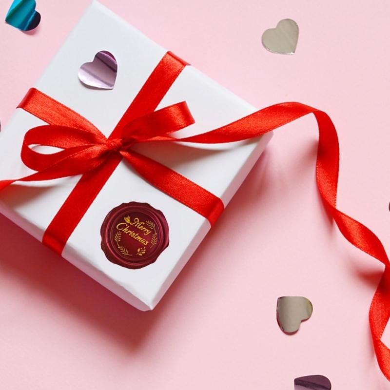 2500Pcs Christmas Seal Stamp Sticker Seal Decals for Scrapbooking, Vintage Seal Stamp Labels for Envelope Christmas Card