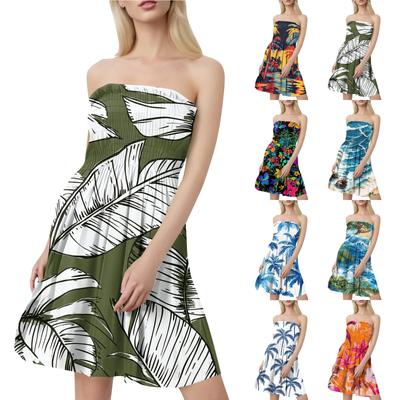 Abito da donna casual alla moda, senza maniche, con stampa a fascia