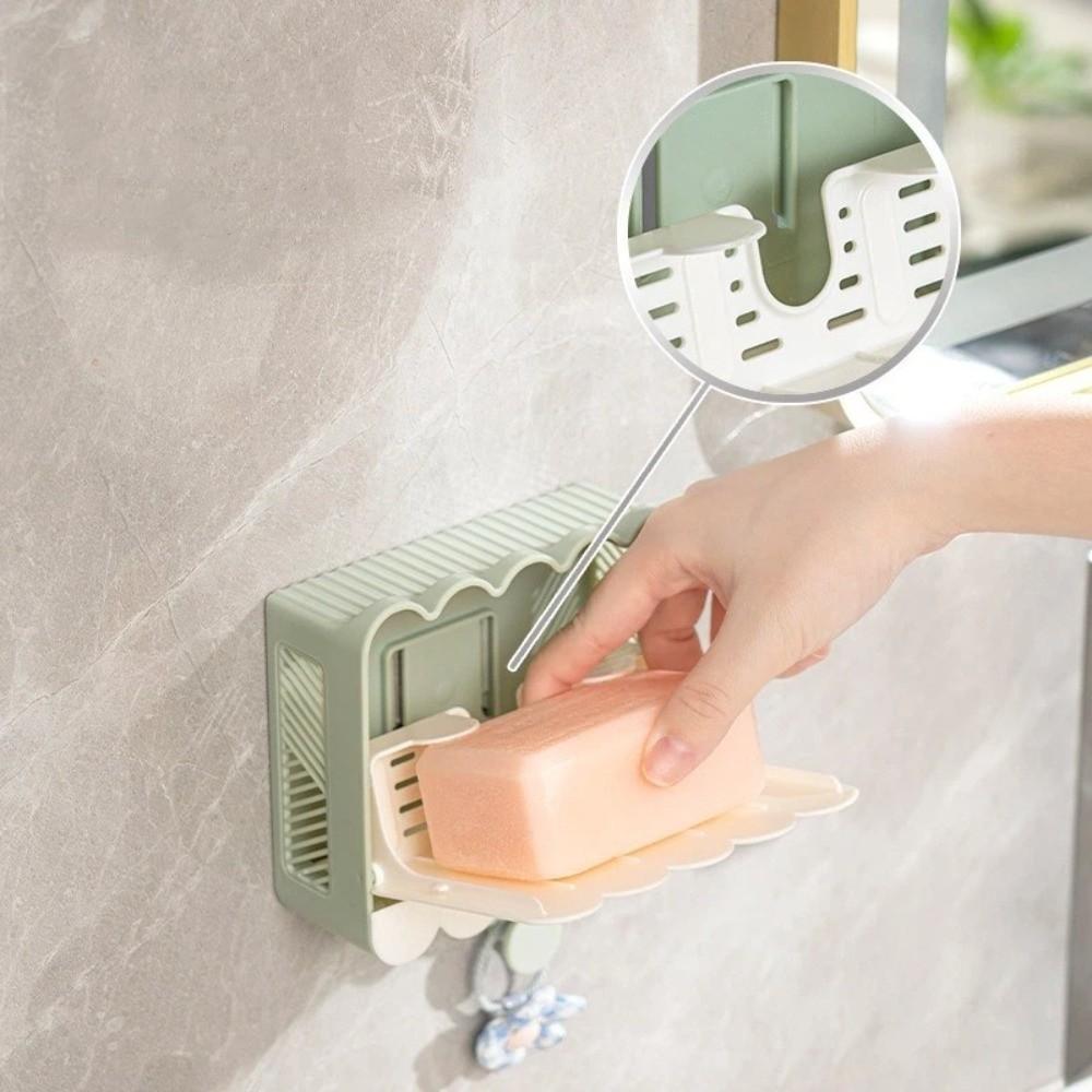 Plastic Wall Mounted Soap Box Waterproof Soap Storage Rack Soap Organizer Soap Dish  Household