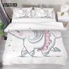 Kids Cartoon Elephant Duvet Cover Lovely Animal Theme Bedding Set Full For Girls Boys Kawaii Room Decor Microfiber Quilt Cover