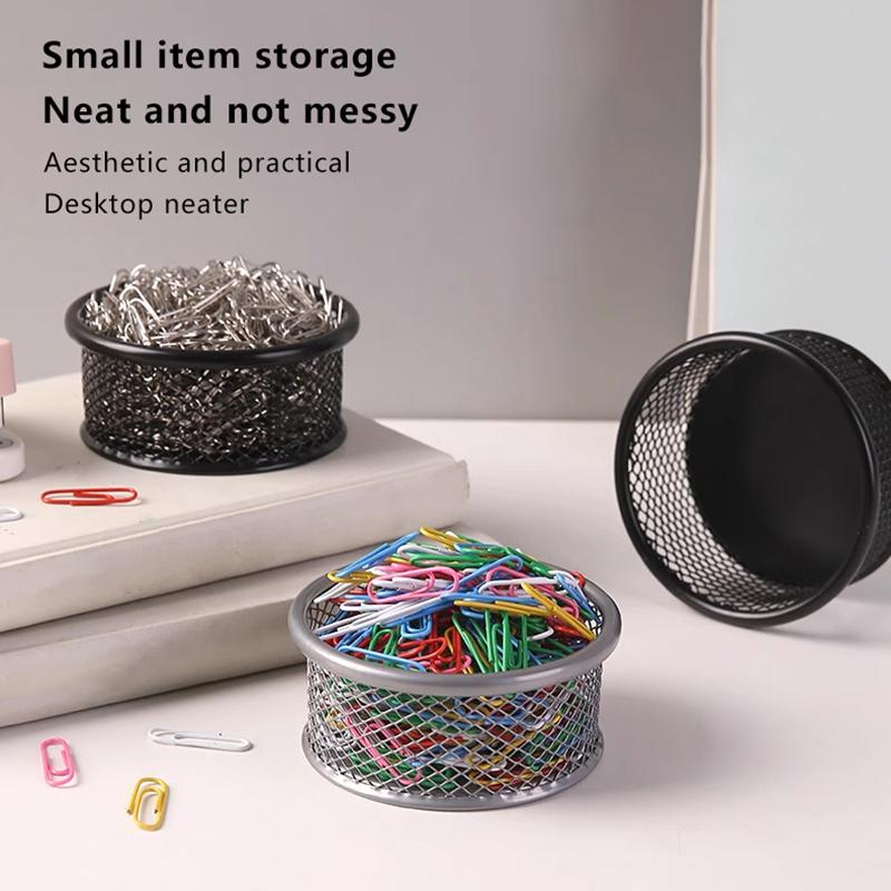 Metal Paperclip Storage Box Round Pin And Thumbtack Storage Box For Office Use