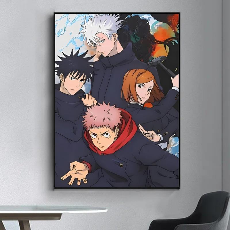 Jujutsu Kaisen Anime Poster Ausgefallenes Poster Wandaufkleber für Wohnzimmer Bar Vintage Dekorative Malerei Mittel
