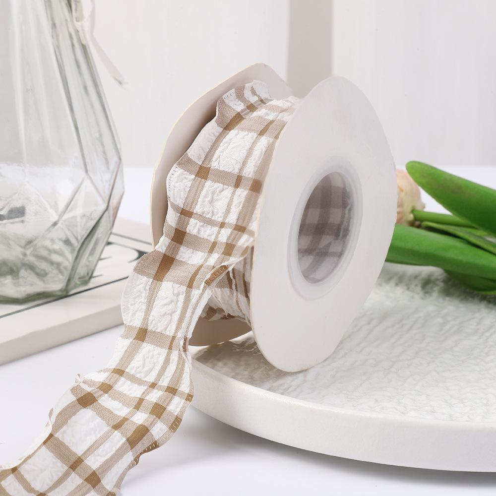 Colorful Puff Plaid Ribbon for Birthday Cake Boxes, Ins Style