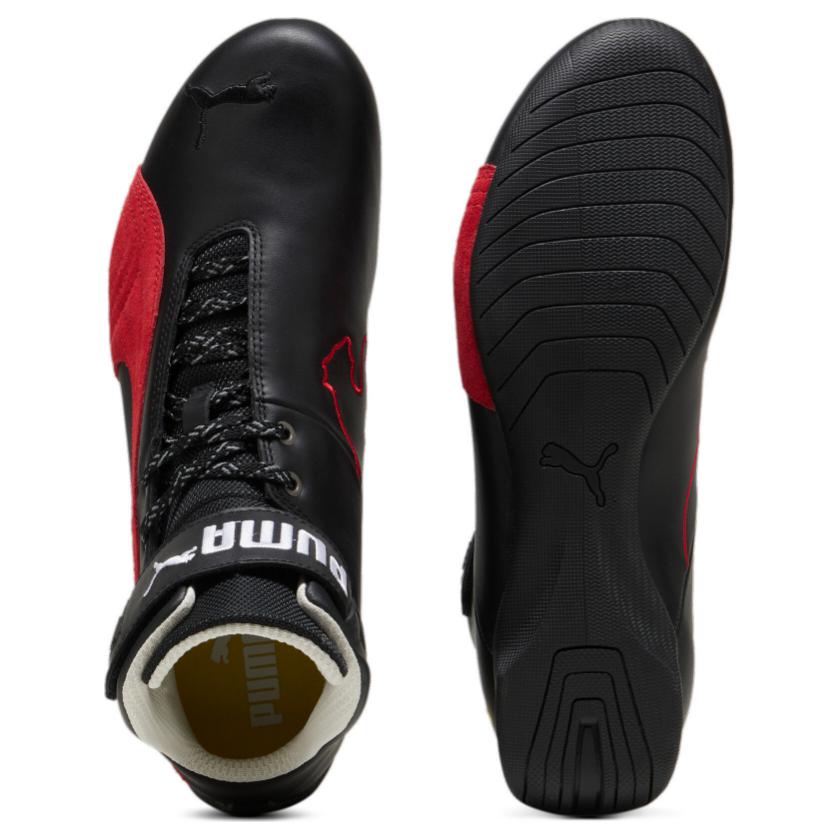 Puma Ferrari Future Cat Mid Top Training Shoes Unisex Black Red 308382-01