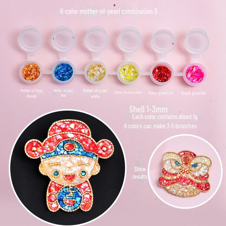 Intangible Heritage DIY Mother-of-Pearl Butterfly Brooch Hairpin Kit
