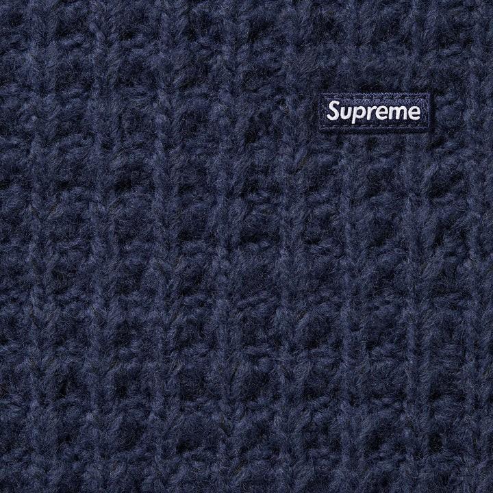 Supreme Small Box Waffle Sweater Navy