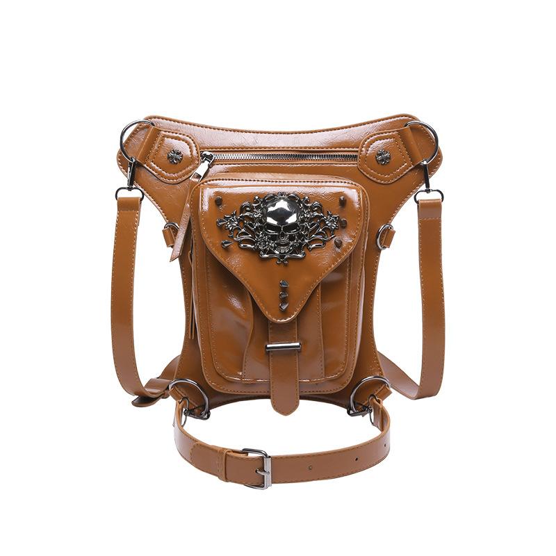 New niche retro punk shoulder messenger bag personalized skull locomotive Spice Girl style fanny pack