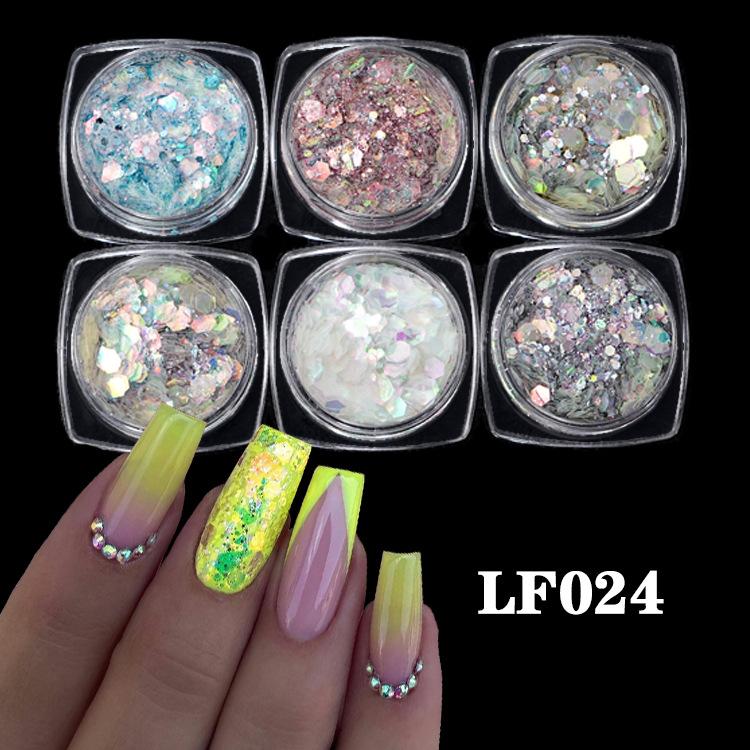 Nail Art Sequins Super Glitter Powder Symphony Combination Sequins Diy Nail Decoration 6 Color Set