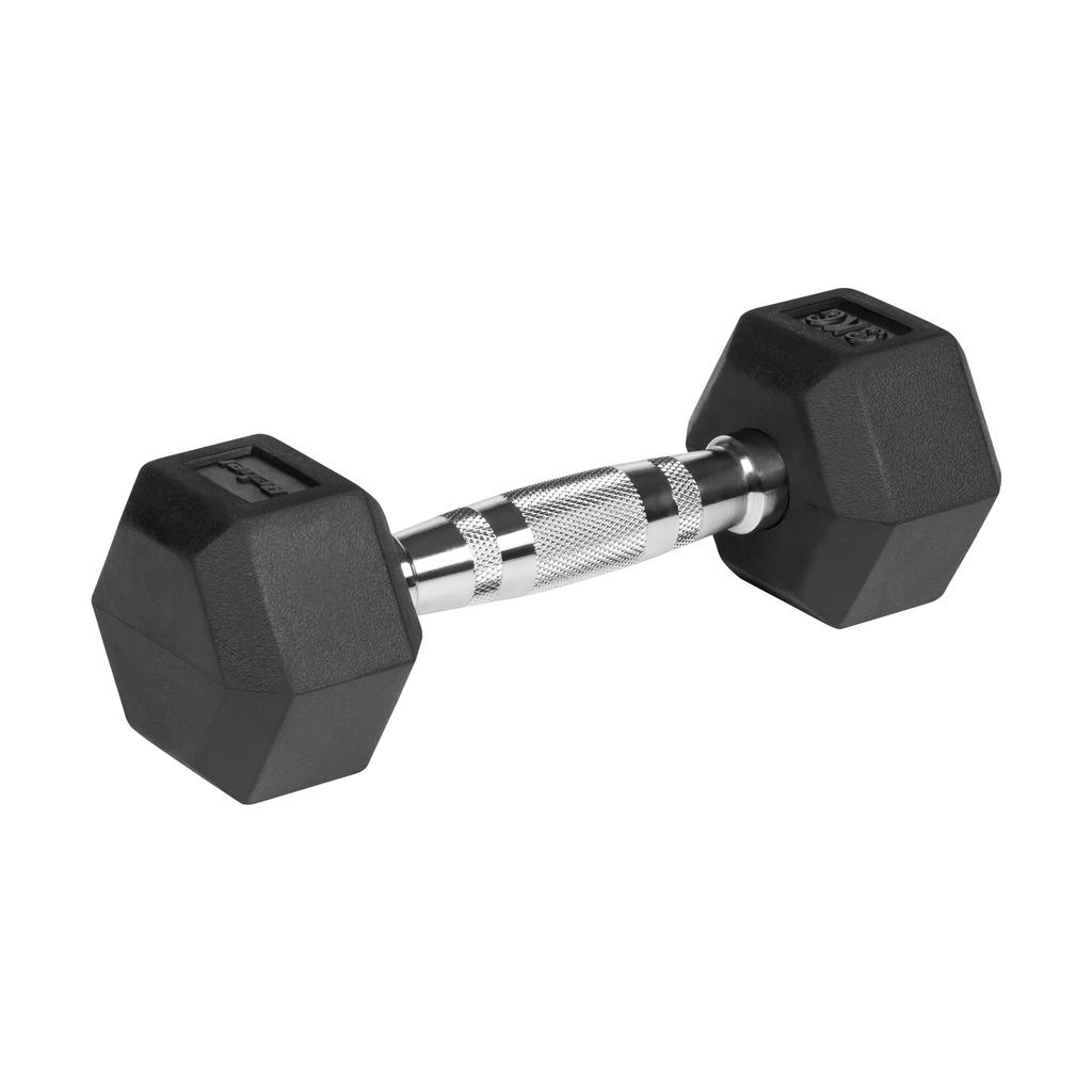 Cast Iron Rubber-Coated Dumbbells Hex 2X3Kg Rebel Hexagonal Set 6Kg Solid