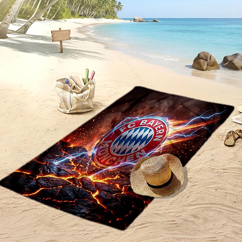 Asciugamano da Spiaggia Stampato Bayern Monaco Asciugamano Morbido ad Asciugatura Rapida Coperta da Spiaggia Rettangolare Grande Portatile per Viaggi Piscina