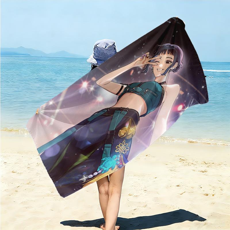 1Pc Purple Embrace Beach Towel Microfiber Beach Towel Thin Absorbent For Beach Swimming Yoga Bath Sports 0917203