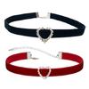 Aesthetic Heart Collar Chain Necklace Velvets Choker Soft Velvets Heart Choker