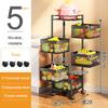 Kitchen Storage Shelf Multi-Layer Movable Fruit Vegetable Snack Stand Rotating Kitchen Storage Rack Large-capacity Shelf