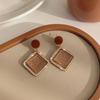 80s Hong Kong Style Red & Blue Clip-On Earrings for Non-Pierced Ears – High-End French Luxury Stud Hoops