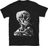 Skull of a Skeleton with Burning Cigarette T-Shirt | 19th Century Dark Art Tee | Classic Painting Masterpiece Shirt