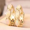 Elegant Two Colors Available Marquise Opal Hoop Earrings for Women Daily Wear and Party