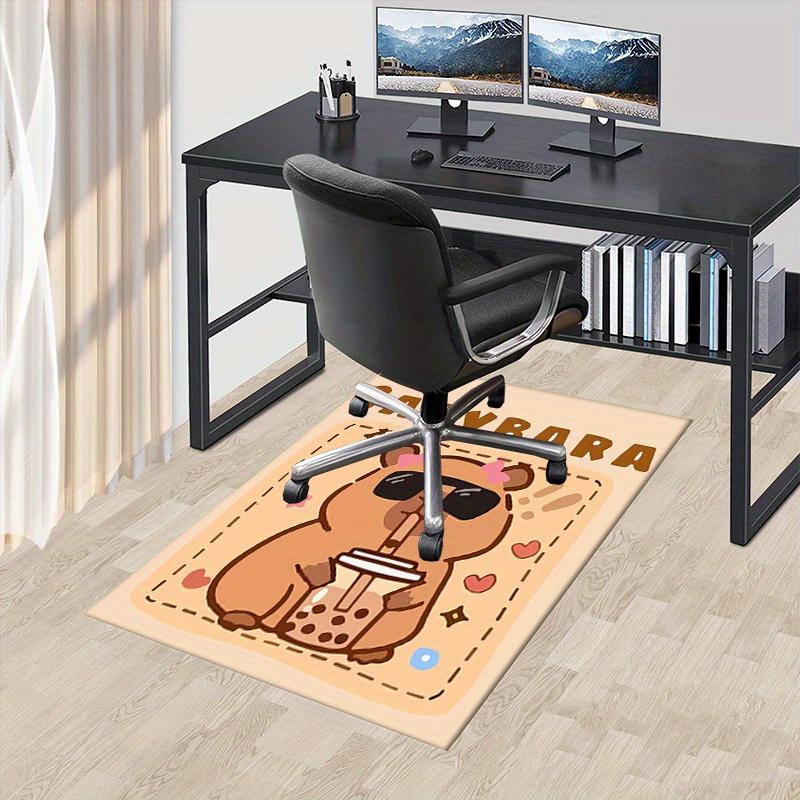 1pc Capybara,Sunglasses,Bubble Tea Office Carpet Soft Polyester Entrance Carpet Washable Non Slip Ma