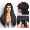 African Womens Black Headband Long Straight Synthetic Wig Xuchang