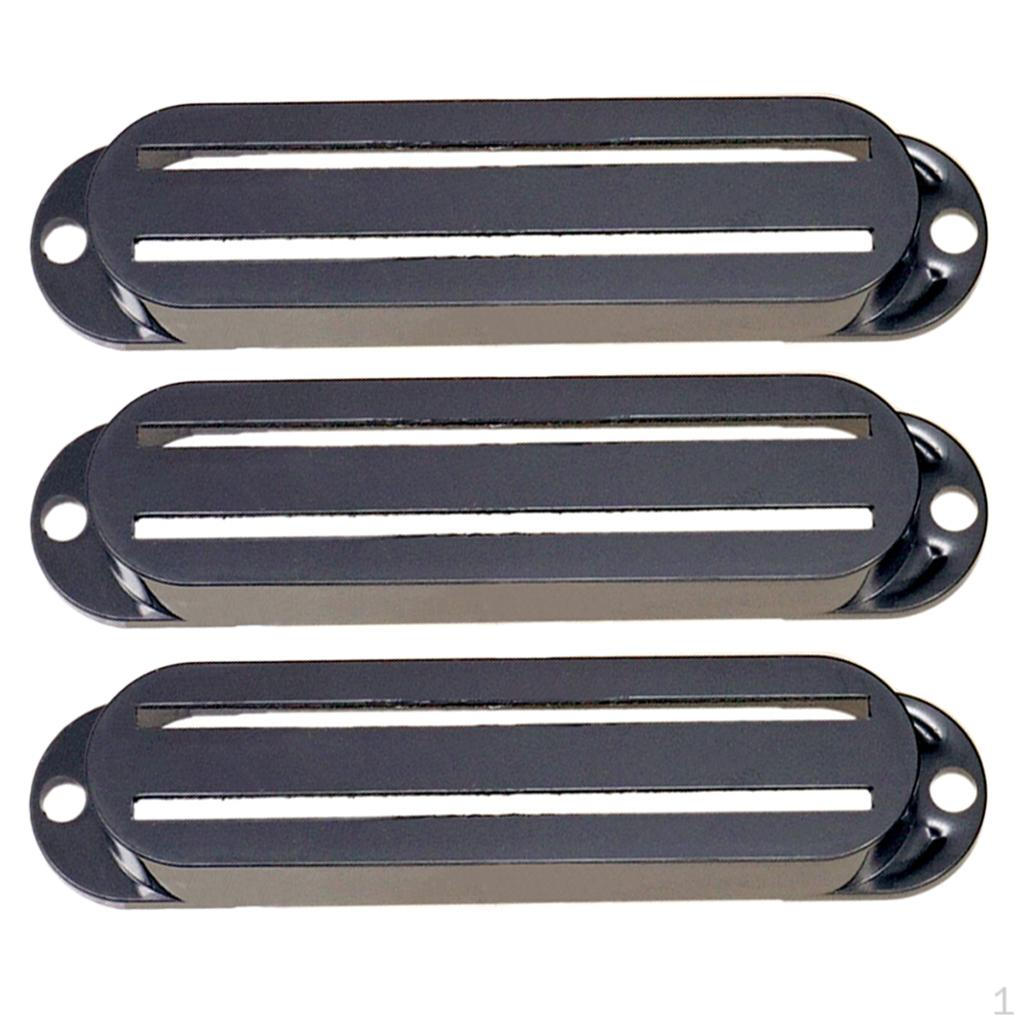 

3 шт. Пластиковые крышки звукоснимателей с двумя направляющими для электрогитары, запасные части чёрный