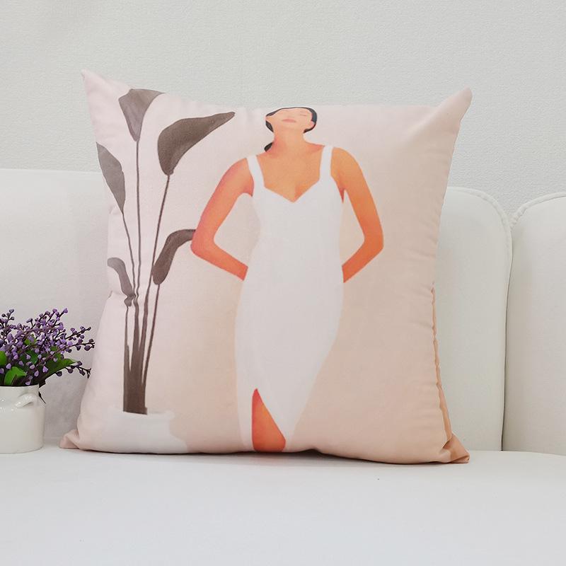 Nordic New Geometric Pillowcase Abstract Print Simple Bedside Sofa Car Cushion Pillowcase Does Not Include Pillow Core