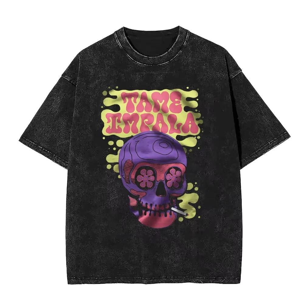 

Tame Impala The Slow Rush Album Art Vintage Washed Oversized Black T-Shirt | Psychedelic Rock Fan Unisex Streetwear Tee XXXL різнокольоровий