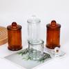 Brown Glass Candle Holder with Lid: Light-Blocking, Transparent Aromatherapy Cup.