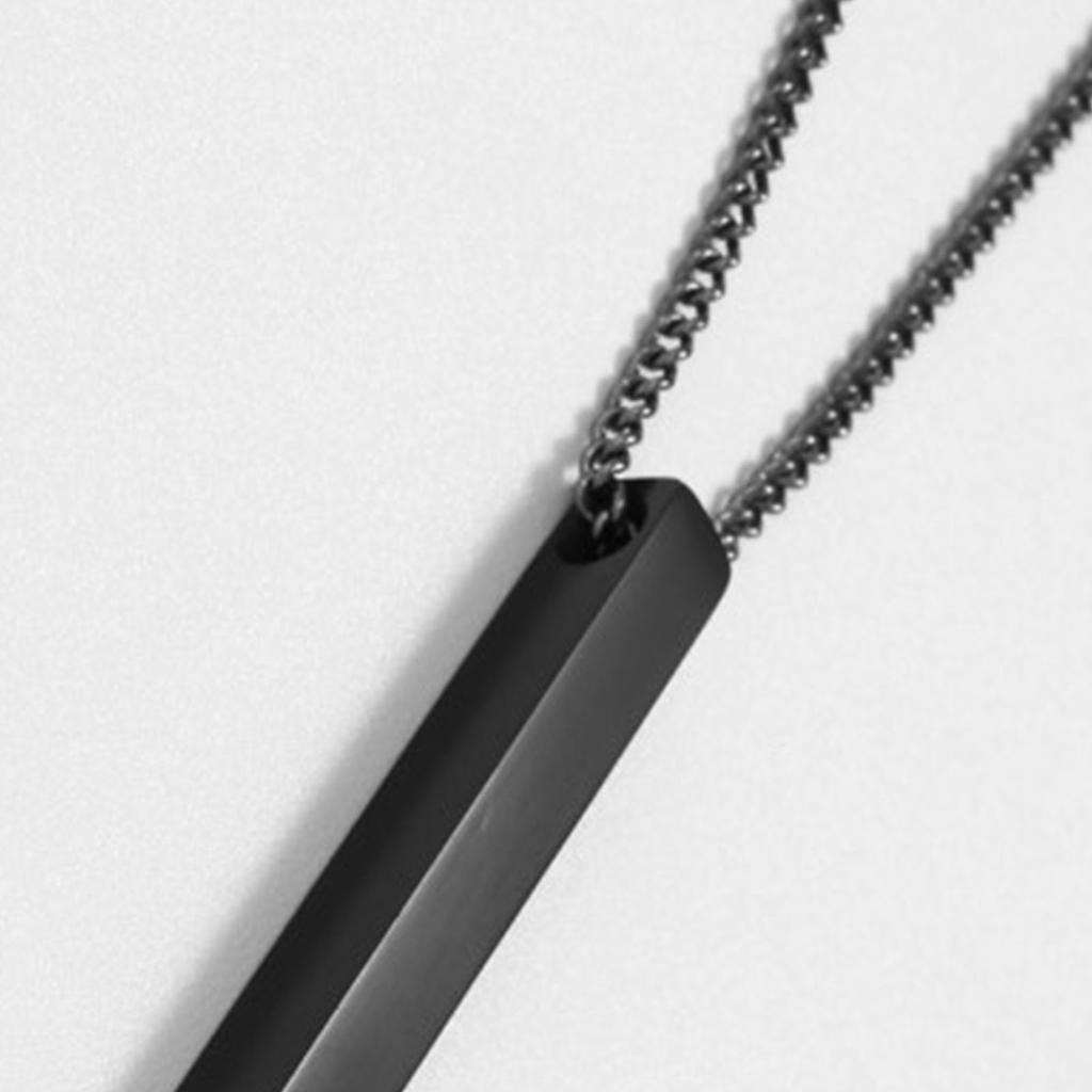 Rechteckige Geometrische Stangenkette Galvanisieren Polieren Zinklegierung Herren Accessoires Schwarz