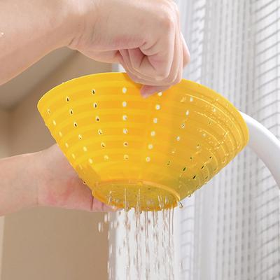 Silikon Abtropfschüssel Faltbar Küche Salat Klammer Sauerkraut Wasser Auspresswerkzeug Waschen Filter Sieb Waschsieb
