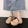 Damsandaler med kilklack i mesh, platåsandaler, ihåliga tofflor, nya muleskor 2025 sommar, nya designerslingbacks, vardagsskor, flipflops