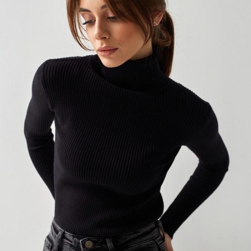 Herbst Langarm Pullover Frauen Pullover 2023 Winter Solide Stricken Rollkragen Pullover Damen Mode Lässige Strickwaren Frau 28758