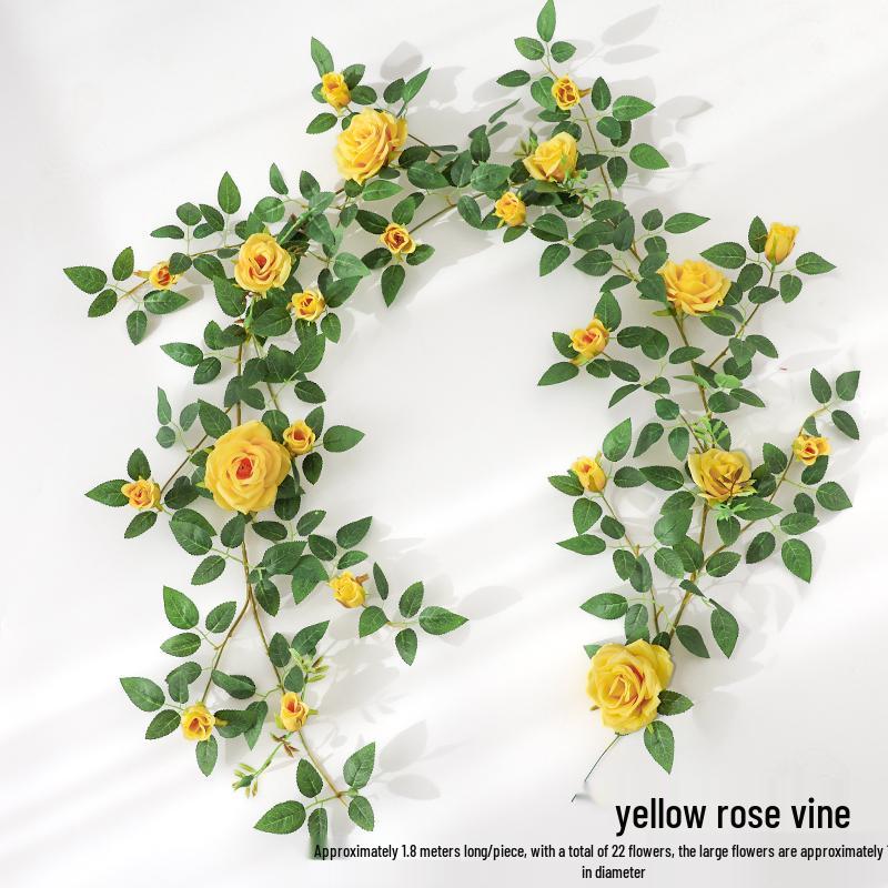 Rose Vine Faux Flower Garland for Air Conditioner, Ceiling, and Wall Decoration