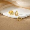 Gold-Plated Brass Smooth Large Hoop Fashion Ear Cuff Set for Women