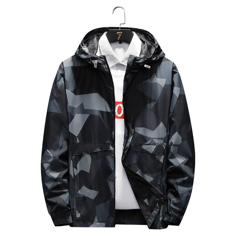 

Чоловіча весняно-осіння куртка з тонким прорізом, повсякденна куртка з штампами, вітровка, спортивна куртка на відкритому повітрі, чоловіча толстовка L чорний