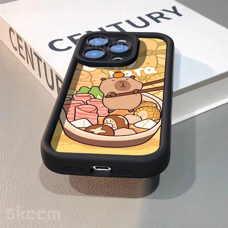 Cute Capybara Phone Case for iPhone 16 15 14 13 12 11 Pro Max X XS XR 7 8 Plus Funny Animal Soft Silicone Cover
