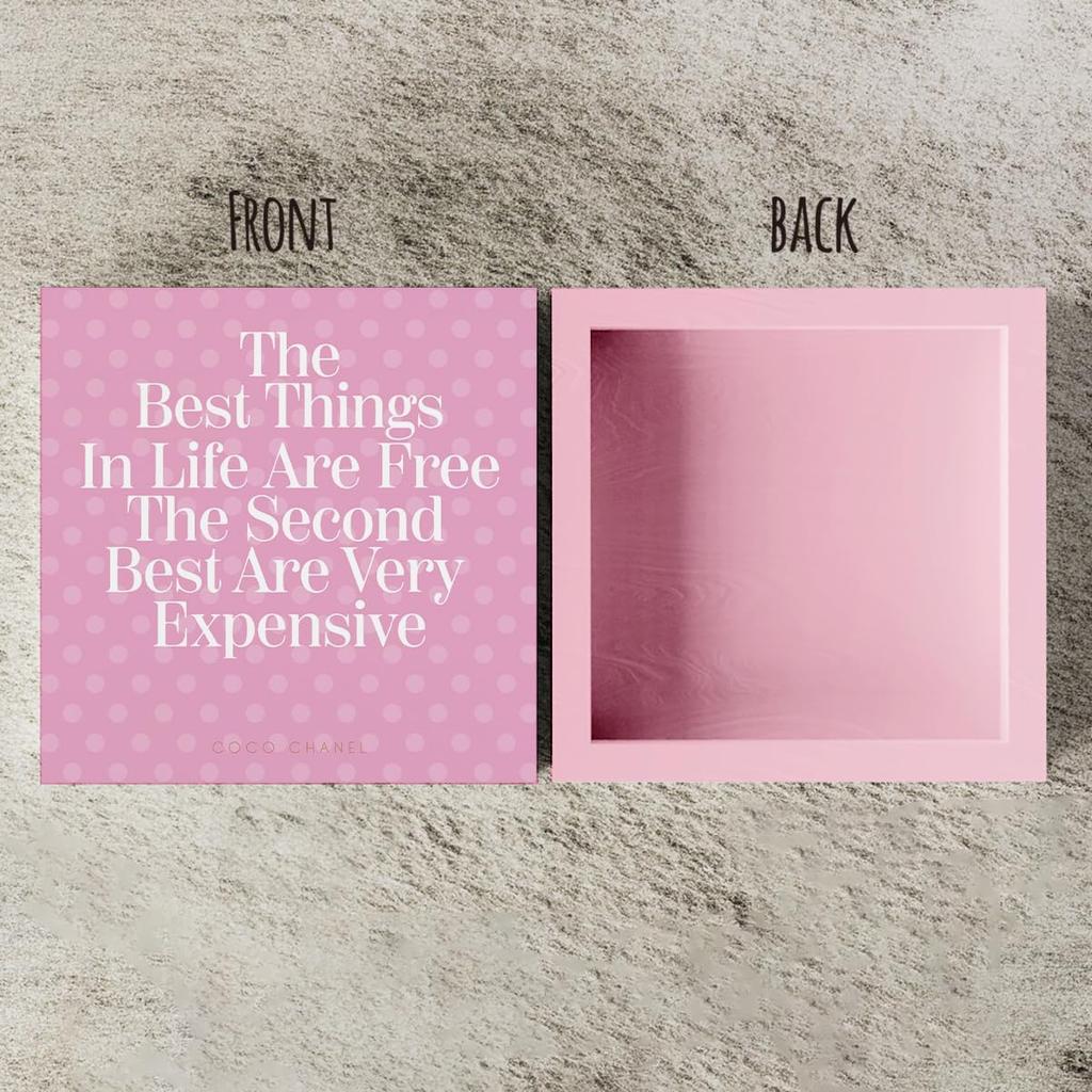 Preppy Girls Room Decor, The Best Things in Life Are Free Sign Wooden Block Preppy Desk Decor, Girl's Bedroom Accessories, Woman Empowerment and