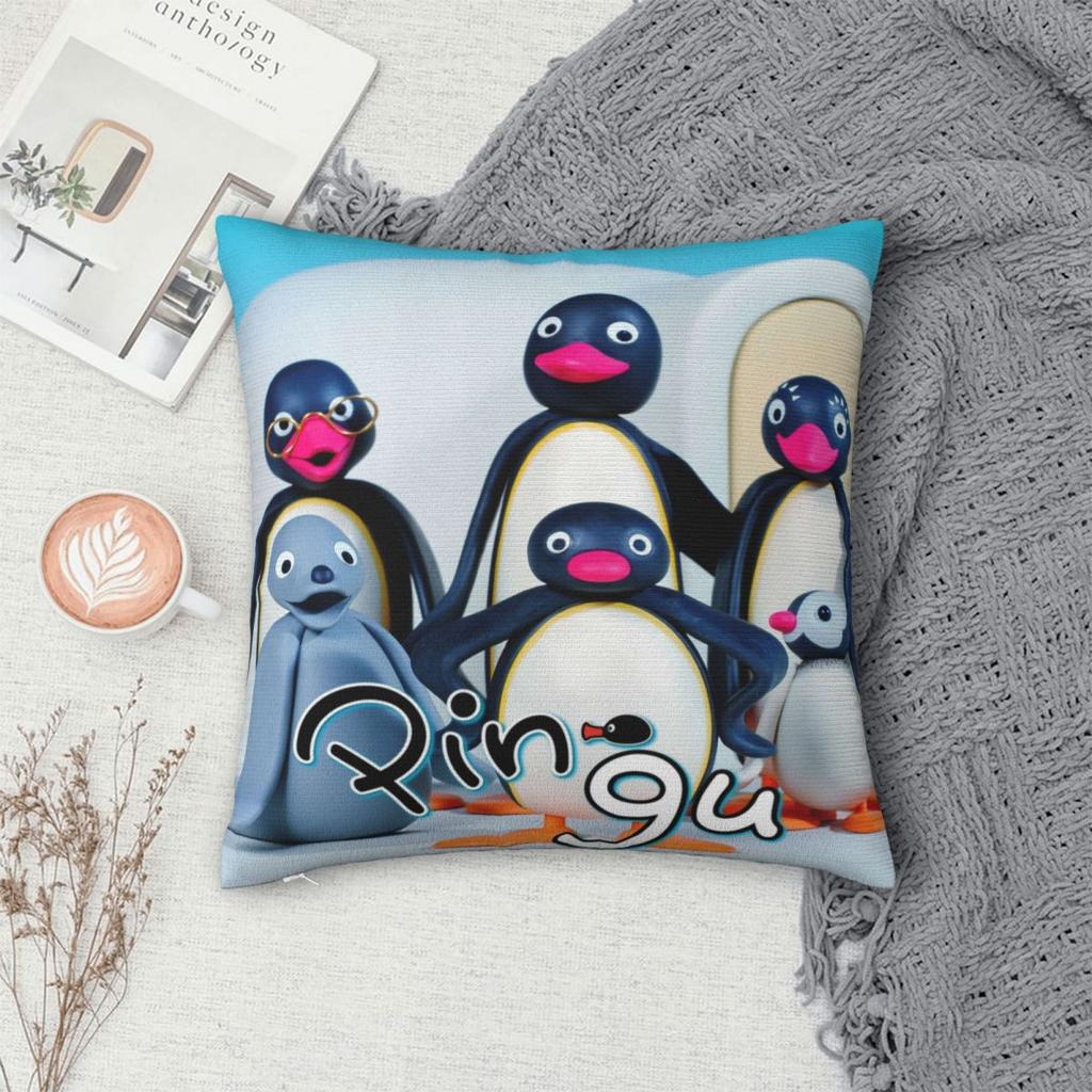Pingus Cartoon Penguin Pillowcases Merch Printed Cushion Cover Throw Pillow Cover Home Decorations Zippered Multi-Size
