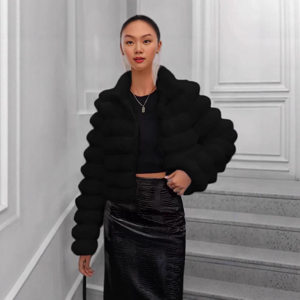 Autumn and winter new imitation fur jacket short female versatile European and American style celebrity ins light luxury style protection