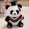 Tocco da Laurea Panda Peluche Giocattolo Peluche Seduto Animale Cartone Animato Università Collage Dottore Mascotte Souvenir Regalo
