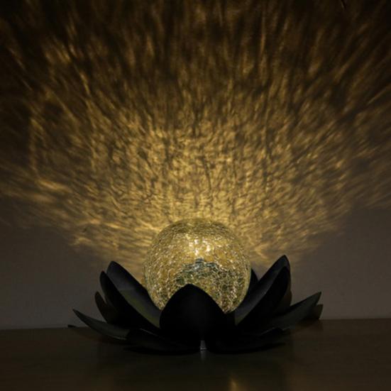 Solar Powered Lotus Light Automatic On/Off IP55 Waterproof Wireless Design Solar Garden Lamp Lawn Patio Outdoor Decoration