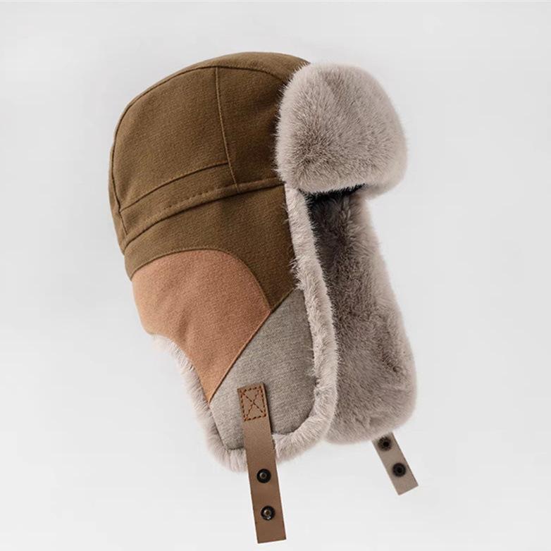 Women's Winter Warm Ear-protecting Hats Men's Bicycle Windproof Northeast Hats and Korean Fashion