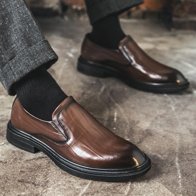 Men s Summer Leather Business Casual Loafers - Trendy 2026 Fashion Slip-ons 39