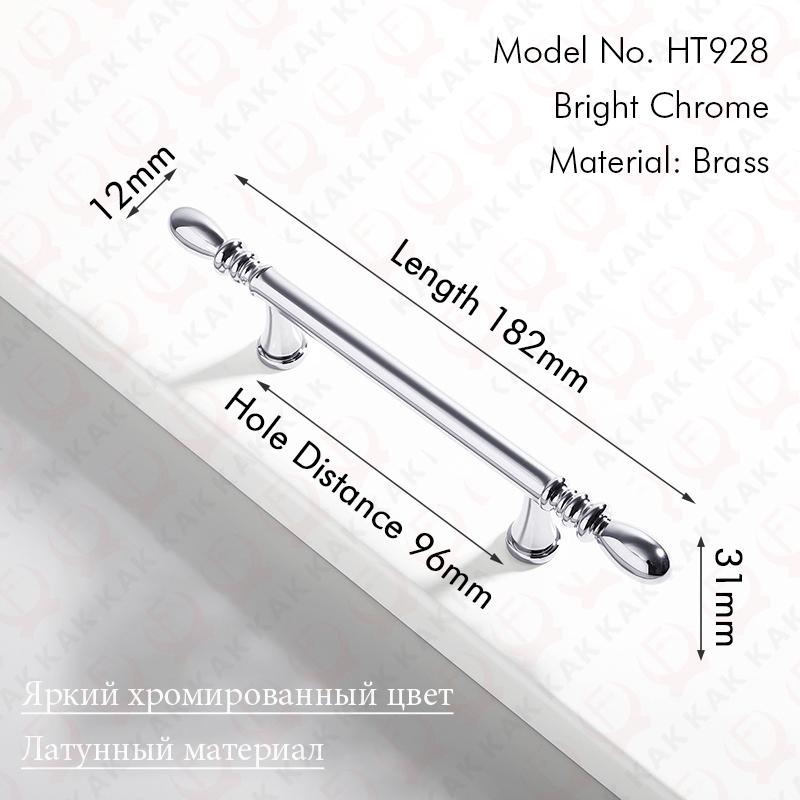 KAK Bright Chrome Kitchen Cabinet Handle Brass Cupboard Door Pulls Silver Dresser Drawer Knobs Furniture Handle Door Hardware