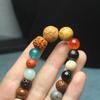 Traditional Chinese 18 Bodhi Seeds Mala Bracelet, Lingyin Style Multi-Treasure Prayer Beads for Couples