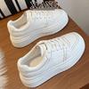 Leather thick-soled heightening board shoes early spring new versatile little white shoes children's casual sports shoes women's shoes