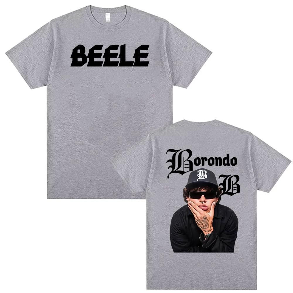 T-shirt Grafica con Logo Album del Rapper Beele Borondo per Uomo e Donna, Stampa Estiva Retro Harajuku T-shirt 100% Cotone Puro