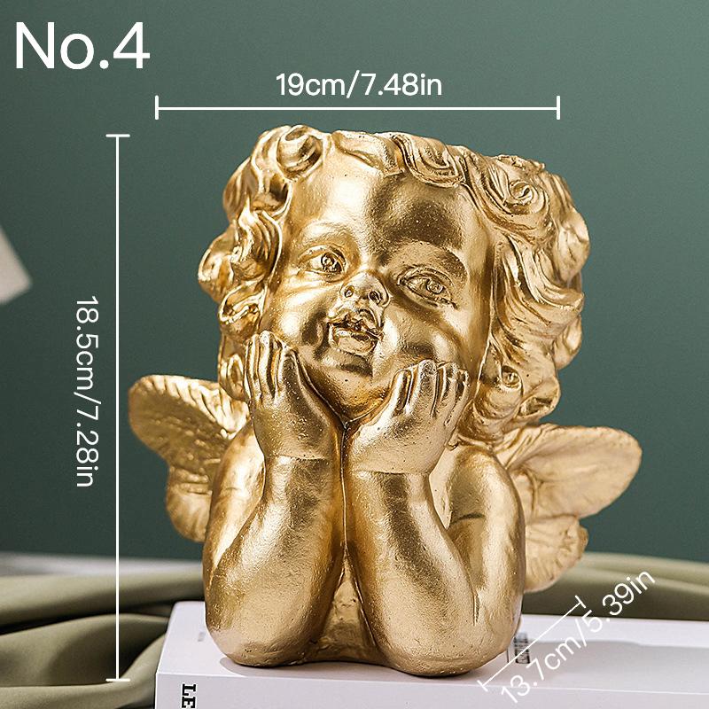 Ghiveci de flori cu înger drăguț Ghiveci suculent Jardinier din rășină Decor pentru interior Decorație de interior Ornamente de birou Ghiveci pentru plante bonsai