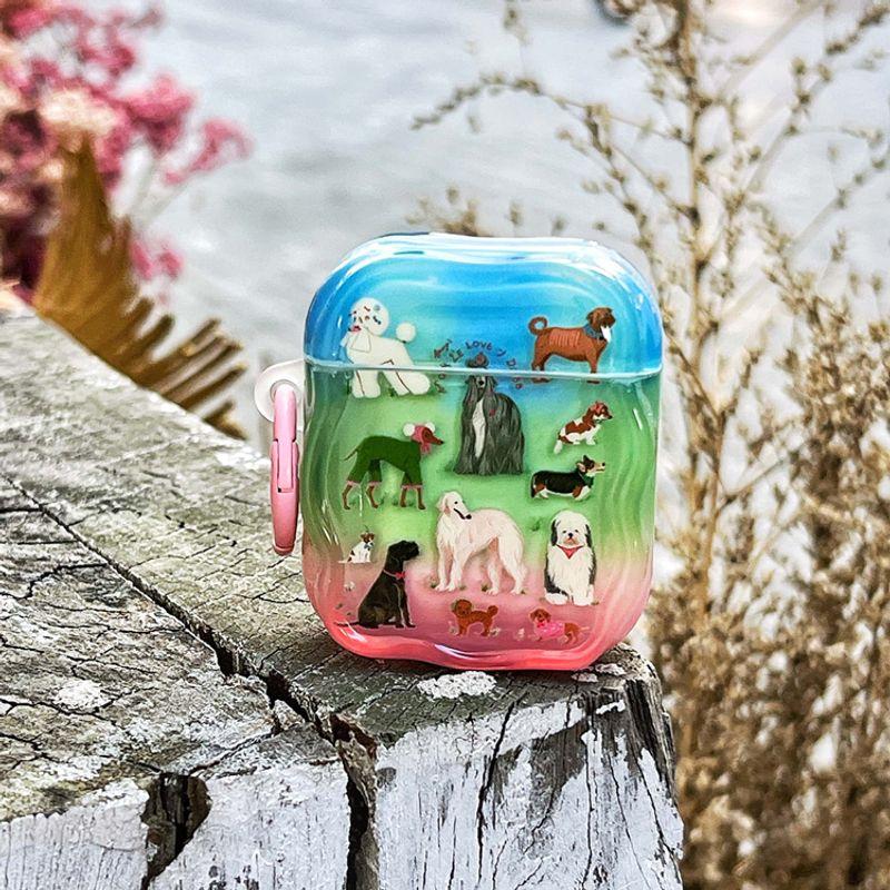 

Защитный чехол для наушников Pro2, чехол для наушников второго и третьего поколения, версия с шумоподавлением, третье поколение, четвертое поколение, корейский милый забавный чехол Apple Airpods Pro [Gradient Dog] Send Ring